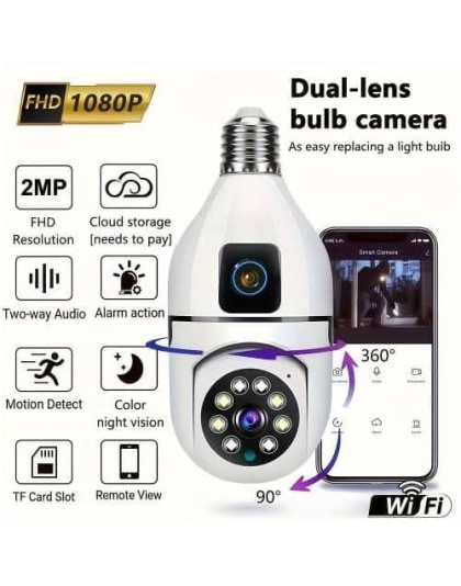 V380 360° Smart Bulb CCTV Camera