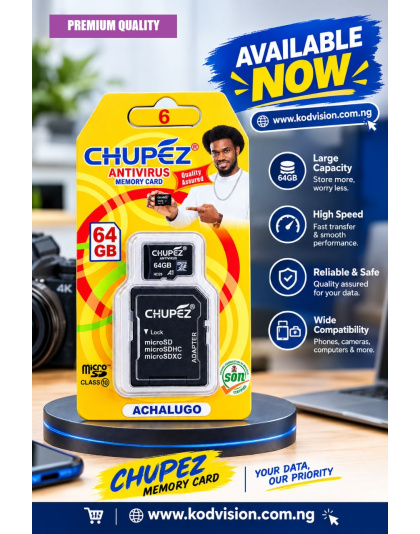 CHUPEZ 64GB Antivirus MicroSD Memory Card Class 10 with SD Adapter – A1 Storage for Phones, Cameras &amp; CCTV